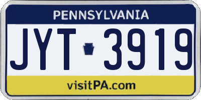 PA license plate JYT3919