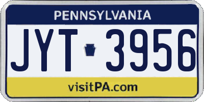 PA license plate JYT3956