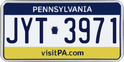 PA license plate JYT3971