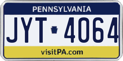 PA license plate JYT4064