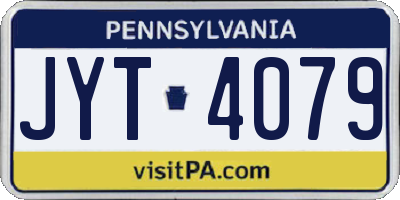 PA license plate JYT4079