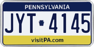 PA license plate JYT4145