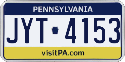 PA license plate JYT4153