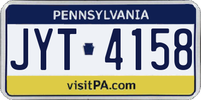 PA license plate JYT4158