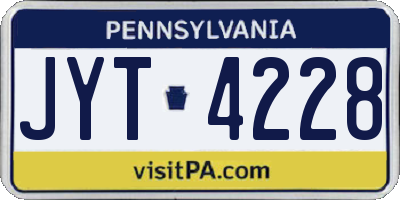 PA license plate JYT4228