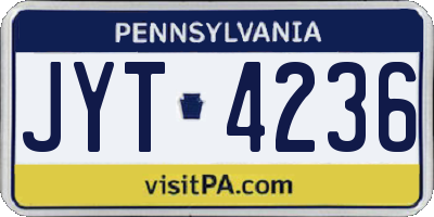 PA license plate JYT4236