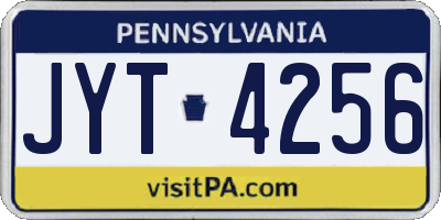PA license plate JYT4256