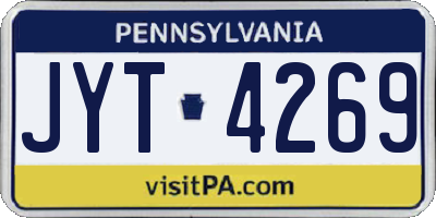 PA license plate JYT4269