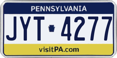 PA license plate JYT4277