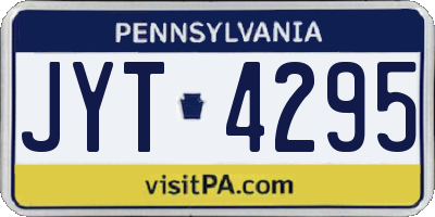 PA license plate JYT4295