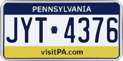 PA license plate JYT4376