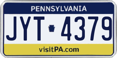PA license plate JYT4379