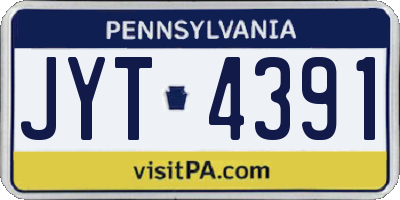 PA license plate JYT4391