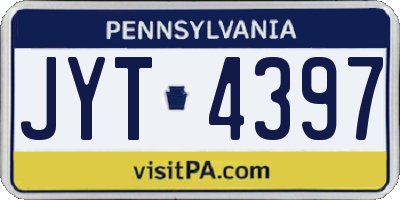 PA license plate JYT4397