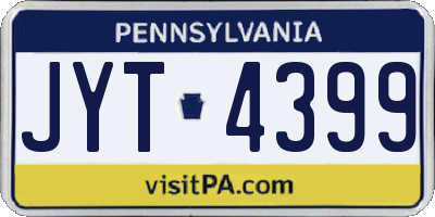 PA license plate JYT4399