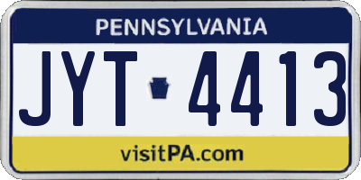 PA license plate JYT4413