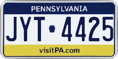 PA license plate JYT4425