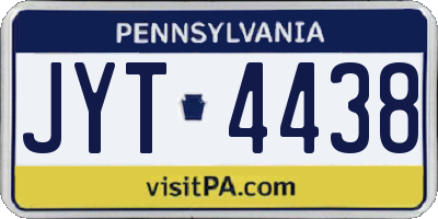PA license plate JYT4438