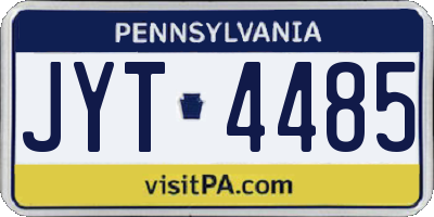 PA license plate JYT4485