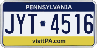 PA license plate JYT4516
