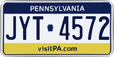 PA license plate JYT4572