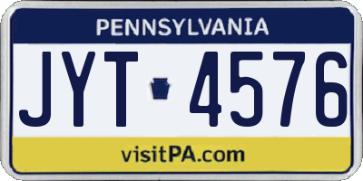 PA license plate JYT4576