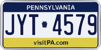 PA license plate JYT4579
