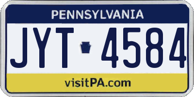 PA license plate JYT4584