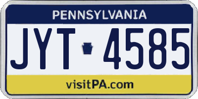 PA license plate JYT4585