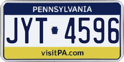 PA license plate JYT4596