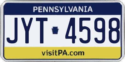 PA license plate JYT4598
