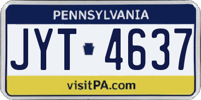 PA license plate JYT4637