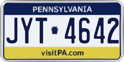 PA license plate JYT4642