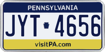 PA license plate JYT4656