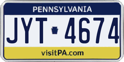 PA license plate JYT4674