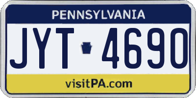 PA license plate JYT4690