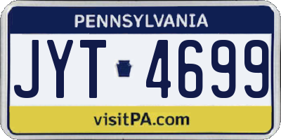 PA license plate JYT4699