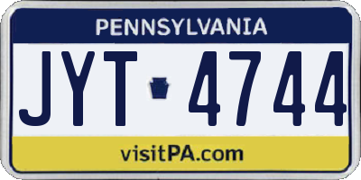 PA license plate JYT4744