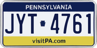 PA license plate JYT4761