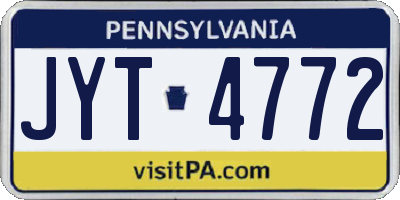 PA license plate JYT4772