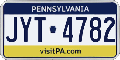 PA license plate JYT4782