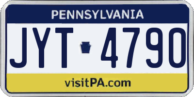 PA license plate JYT4790