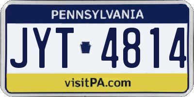 PA license plate JYT4814