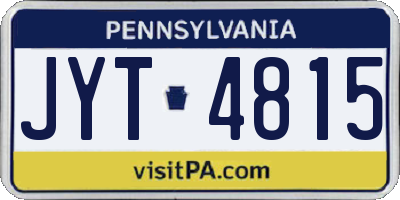 PA license plate JYT4815