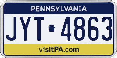 PA license plate JYT4863
