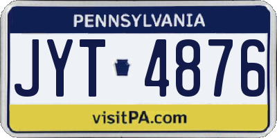 PA license plate JYT4876