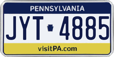 PA license plate JYT4885
