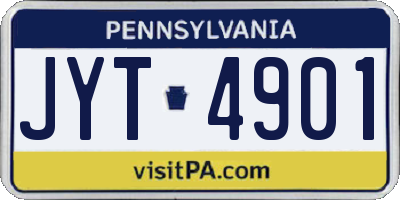 PA license plate JYT4901