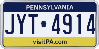 PA license plate JYT4914