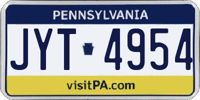 PA license plate JYT4954